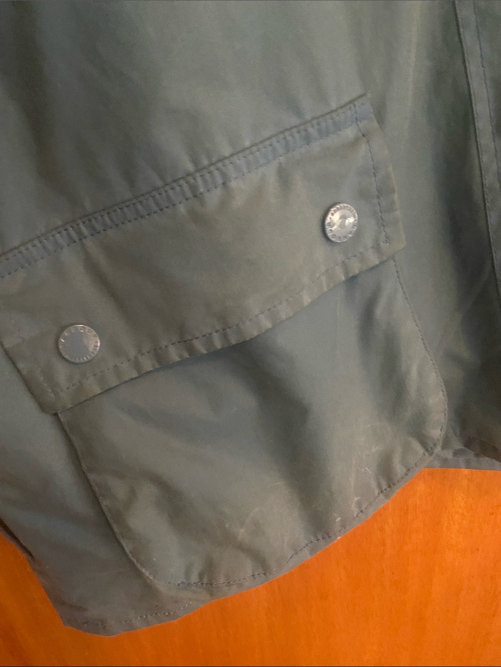 Alexa Chung Barbour Waxed Cotton Jacket with Black Corduroy Collar - Picture 3 of 16